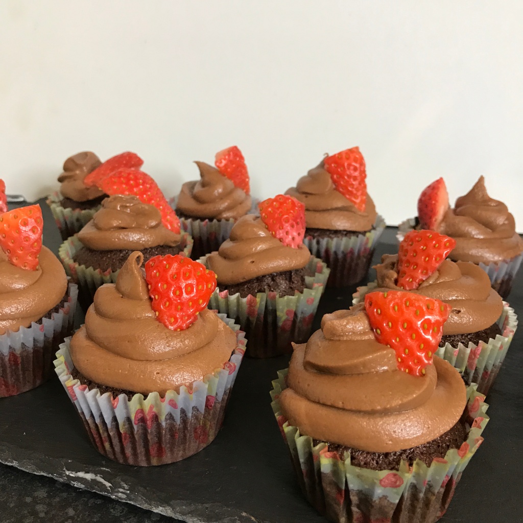Nutella and Strawberry cupcakes